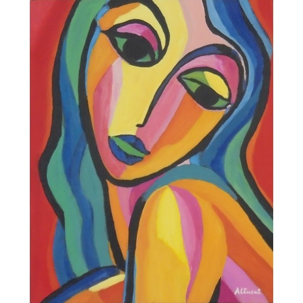 Cuadro mujer multicolor 40x50
