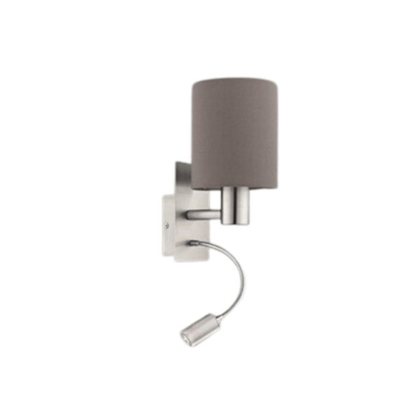 Aplique pared LECTOR Níquel Satinado LED 4 watt con PANTALLA Topo E27