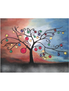 *Cuadro pared ÁRBOL MULTICOLOR moderno Carlos Altisent 650 mm x 800 milímetros