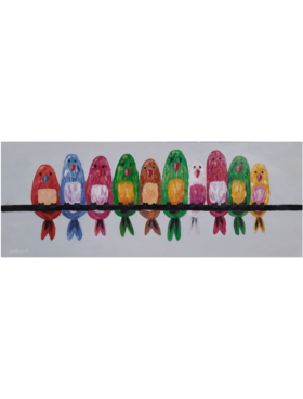 *Cuadro Pared PÁJAROS de colores Carlos Altisent 350 mm x 900 milímetros