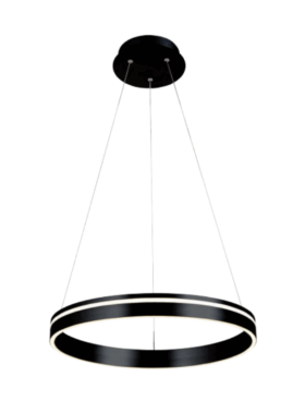 Lámpara colgante 50 cm de Diámetro 60 Watts SMD  LED de 4000K  6000 Lúmens Negro