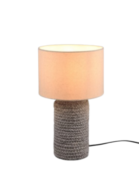 Sobremesa 1xE27 60 watts cerámica marrón y tela beige