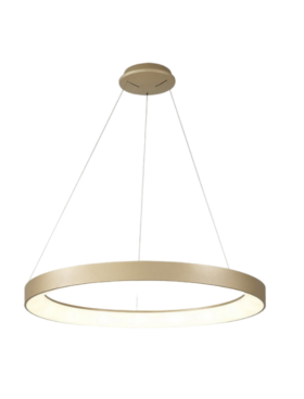 Lámpara Techo colgante LED 66 Watts CCT - Diámetro 90 Dimmable con mando a distancia ORO