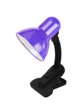 Flexo pinza flexible orientable 1xE27 morado y negro