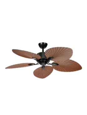 Ventilador Techo led HOJAS sin luz motor DC negro marrón
