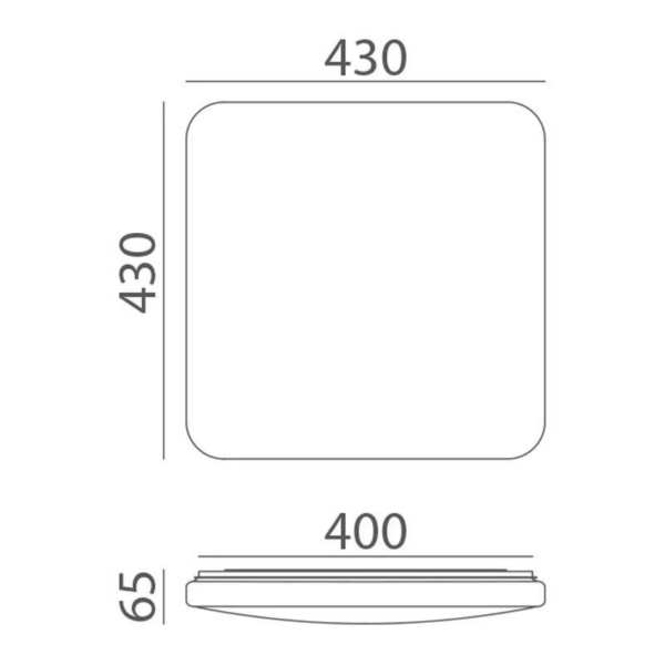 Plafón led CUADRADO 45 watt 43cm estrellitas - Imagen 2