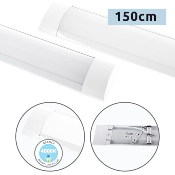 Regleta led 54 watt 4000 kelvin 150 centímetros blanco - Imagen 3