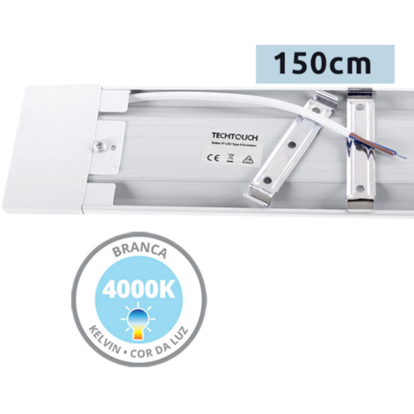 Regleta led 54 watt 4000 kelvin 150 centímetros blanco - Imagen 4