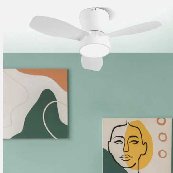 Ventilador de techo led 24 watts 3 aspas 62 cm diámetro 2160 Lumen 3 velocidades 3000-4000-6500K Mando a distancia, memoria y temporizador blanco - Imagen 2