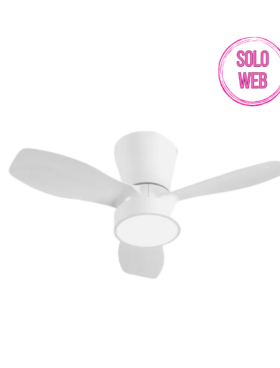 Ventilador de techo led 24 watts 3 aspas 62 cm diámetro 2160 Lumen 3 velocidades 3000-4000-6500K Mando a distancia, memoria y temporizador blanco