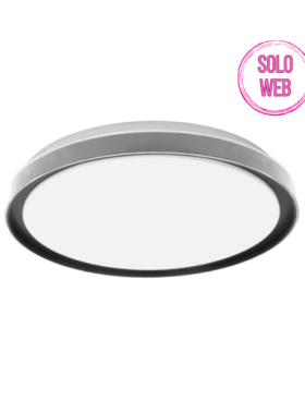 Lámpara plafón circular 60 watts 3000-4200-6500 kelvin 50 centímetros con mando a distancia blanco negro