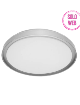 Lámpara plafón circular 60 watts 3000-4200-6500 kelvin 50 centímetros con mando a distancia plata
