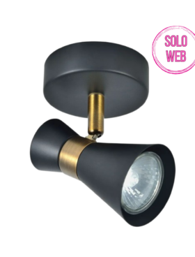 Foco dirigible 1x GU10 negro cuero