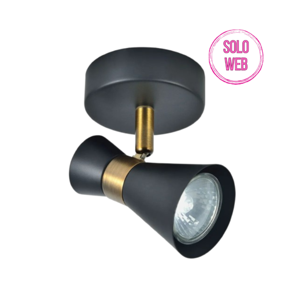 Foco dirigible 1x GU10 negro cuero