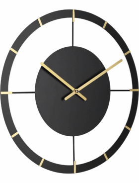 Reloj de pared 40cm diámetro negro y oro
