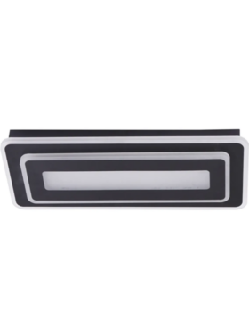 Aplique led rectangular 53 watts 40x16cm CCT mando a distancia y APP Android e iOS negro