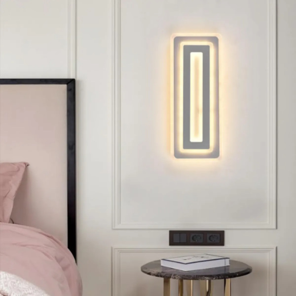 Aplique led rectangular 53 watts 40x16cm CCT mando a distancia y APP Android e iOS negro - Imagen 2