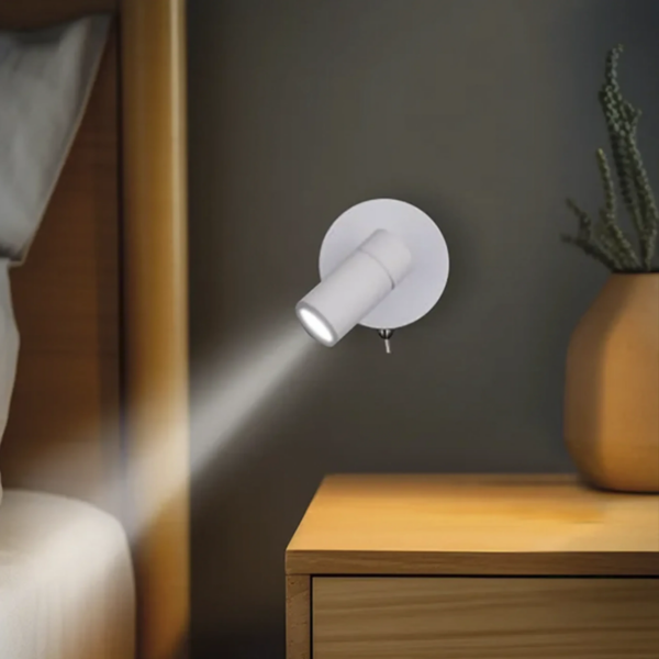 Aplique lector led GU10 mini con interruptor blanco - Imagen 2
