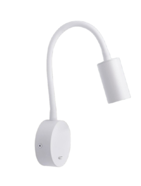 Aplique lector foco led GU10 brazo moldeable mini blanco texturizado