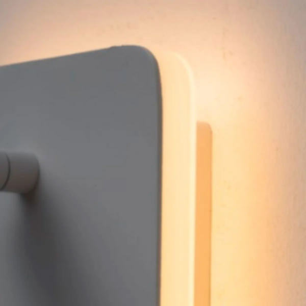 Aplique lector 2 luces led 3000 kelvin con interruptor blanco texturizado - Imagen 3
