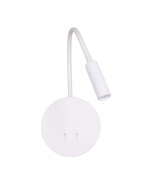 Aplique lector 2 luces led 3000 kelvin con interruptores independientes blanco texturizado