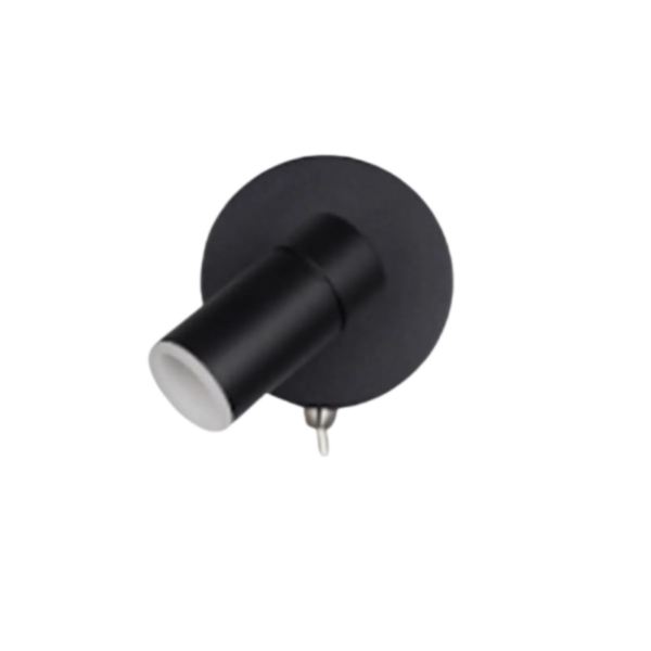 Aplique de pared foco mini 3,5 watts 3.000 kelvin negro