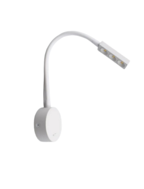 Aplique lector led 3,5 watts 3000 kelvin con interruptor blanco texturizado