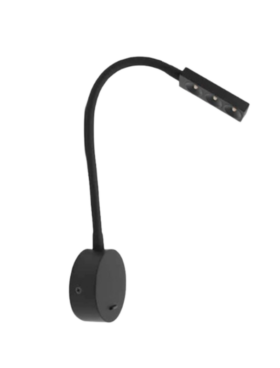Aplique lector led 3,5 watts 3000 kelvin con interruptor negro texturizado