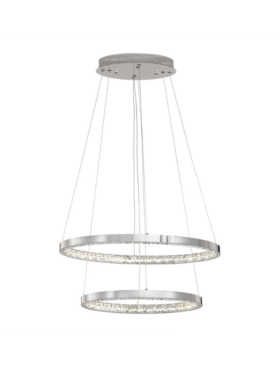 Lámpara colgante LED 29 watts 4000 kelvin cristal cromo