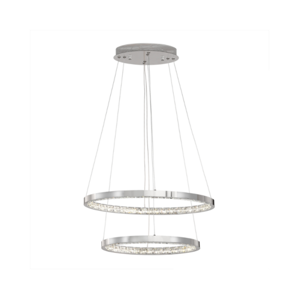 Lámpara colgante LED 29 watts 4000 kelvin cristal cromo