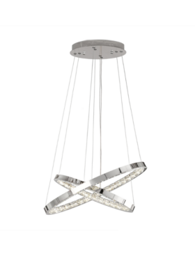 Lámpara colgante LED 29 watts 4000 kelvin cristal cromo