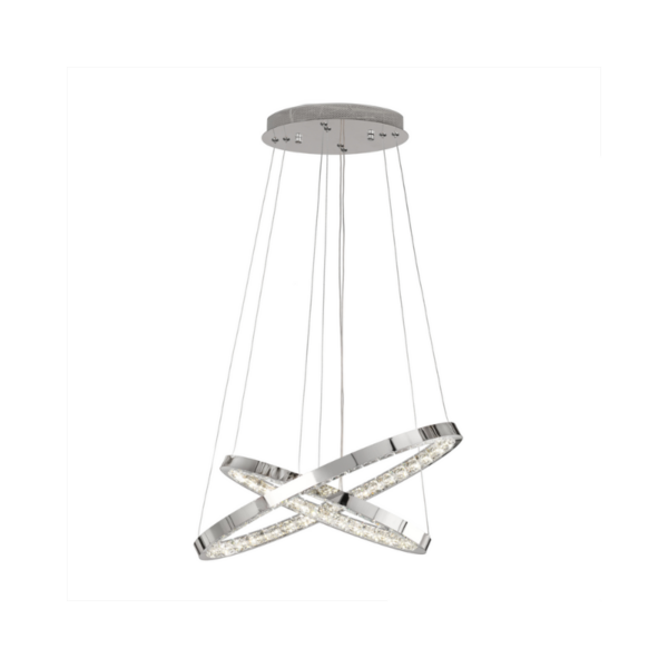 Lámpara colgante LED 29 watts 4000 kelvin cristal cromo - Imagen 4