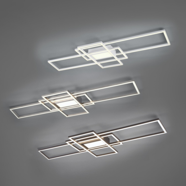 Lámpara plafón SMD LED luz regulable con mando a distancia y memoria niquel mate - Imagen 2