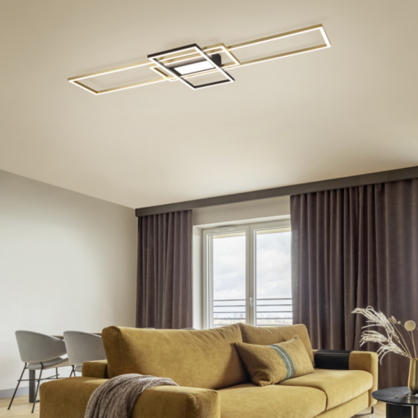 Lámpara plafón SMD LED luz regulable con mando a distancia y memoria bronce mate - Imagen 4
