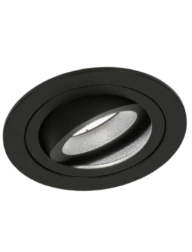 Empotrable aluminio 1x GU10 orinetable negro
