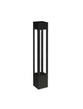 Baliza exterior cuadrada de aluminio 1x GU10 IP65 negro texturizado