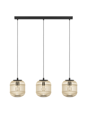 Lámpara colgante 3x E27 madera