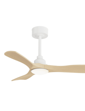 Ventilador de Techo 91 centímetros de diámetro motor DC 30 watts mando distancia con temporizador blanco haya