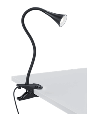 Flexo estudio pinza led negro