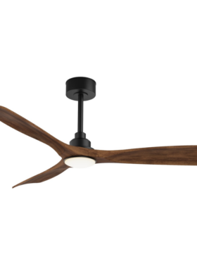 Ventilador de Techo 132 centímetros de diámetro motor DC 30 watts mando distancia con temporizador madera oscura