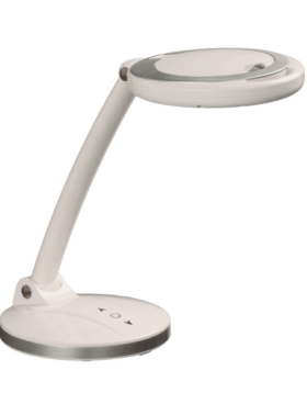 Flexo led con lupa de 5 aumentos 8 watts 4000 kelvin táctil blanco