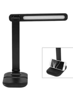 Flexo led con soporte para móvil 7 watts 3000-4000-6500 kelvin 525 lúmenes negro