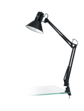 Lámpara flexo pinza E27 negro