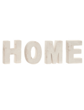 Letras decorativas HOME en mármol