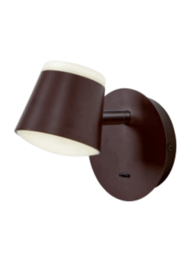 Aplique led pared 1 luz 10 watts 4000 kelvin 1000 lúmenes color café