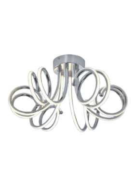 Plafón led de 59cm de diámetro 108 watts 4000 kelvin 9720 lúmenes (6x18w) metal cromo
