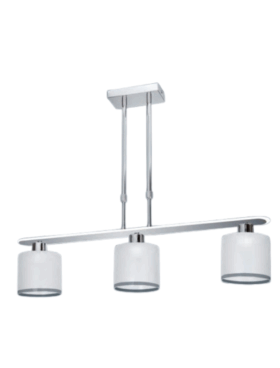 Lámpara led decorativa 30 watts + 3x E27 metal cromo cristal