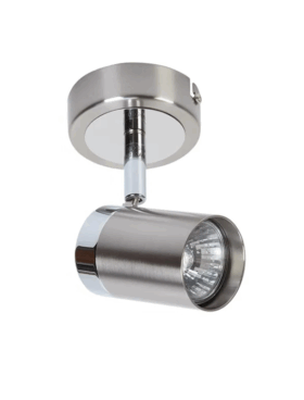 Foco 1  luz GU10 metal níquel y cromo