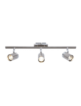Foco 3 luces GU10 metal níquel y cromo