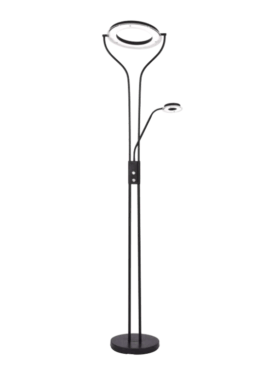 Lampara de pie led LECTOR 28+7 watts 3000 - 4000 - 6000 kelvin regulables negro mate